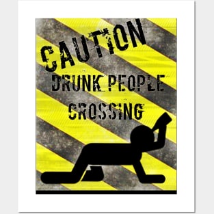 Drunk People Crossing Posters and Art
